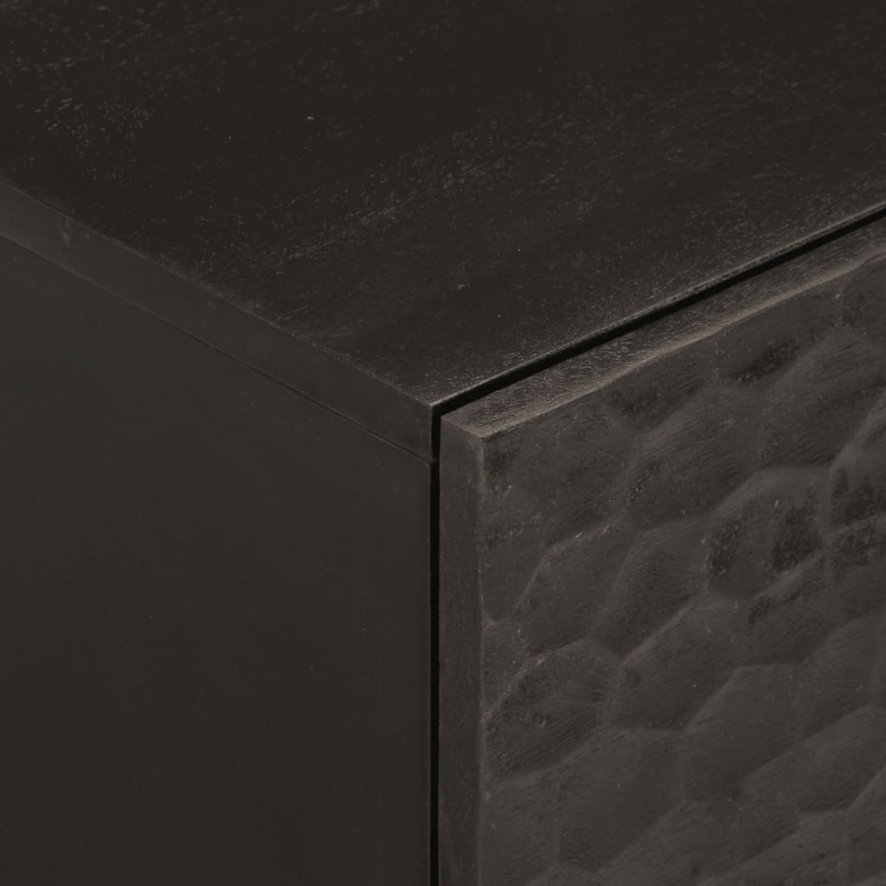 Nachttisch Schwarz 40x33x46 cm Massivholz Mango