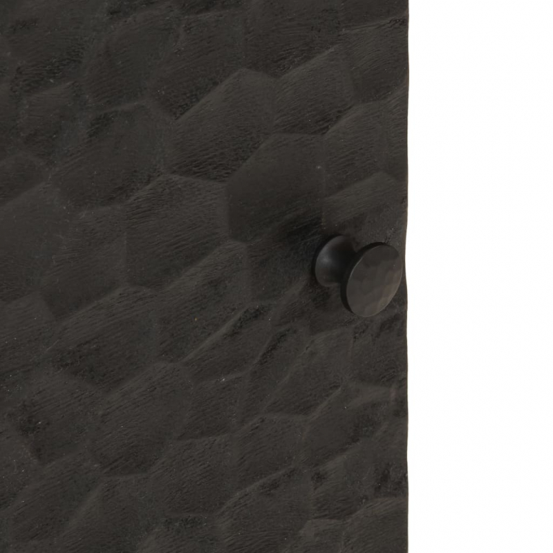 Nachttisch Schwarz 40x33x46 cm Massivholz Mango
