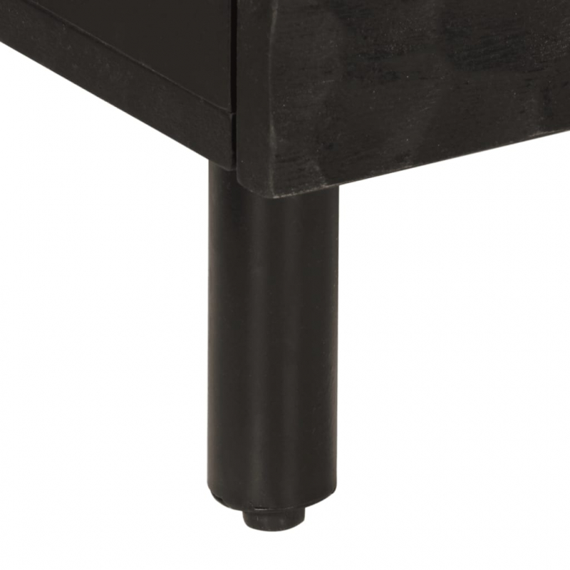 Nachttisch Schwarz 40x33x46 cm Massivholz Mango