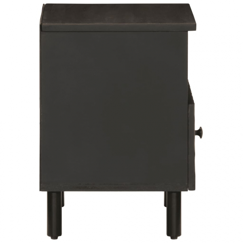 Nachttisch Schwarz 40x33x46 cm Massivholz Mango