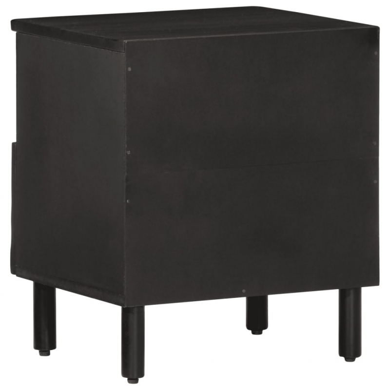 Nachttisch Schwarz 40x33x46 cm Massivholz Mango