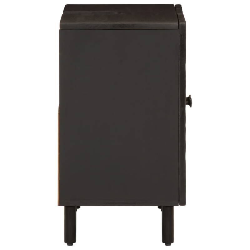Waschbeckenunterschrank Schwarz 62x33x58 cm Massivholz Mango