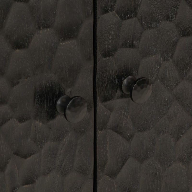 Waschbeckenunterschrank Schwarz 62x33x58 cm Massivholz Mango