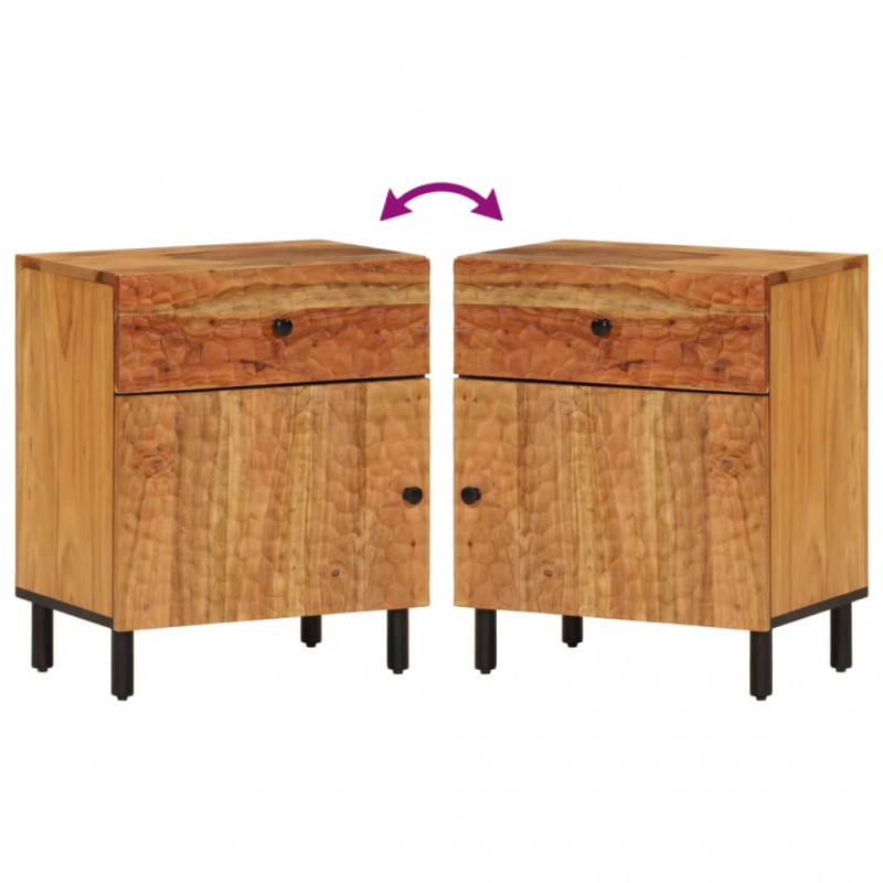 Nachttisch 50x33x60 cm Massivholz Akazie