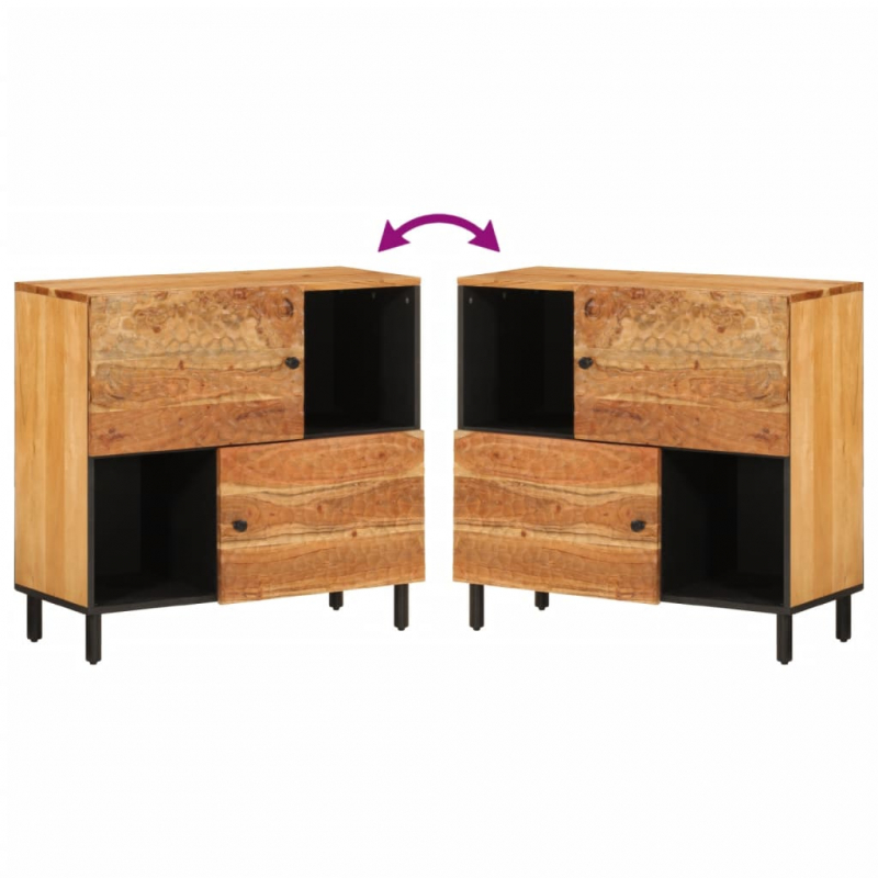 Beistellschrank 80x33x75 cm Massivholz Akazie