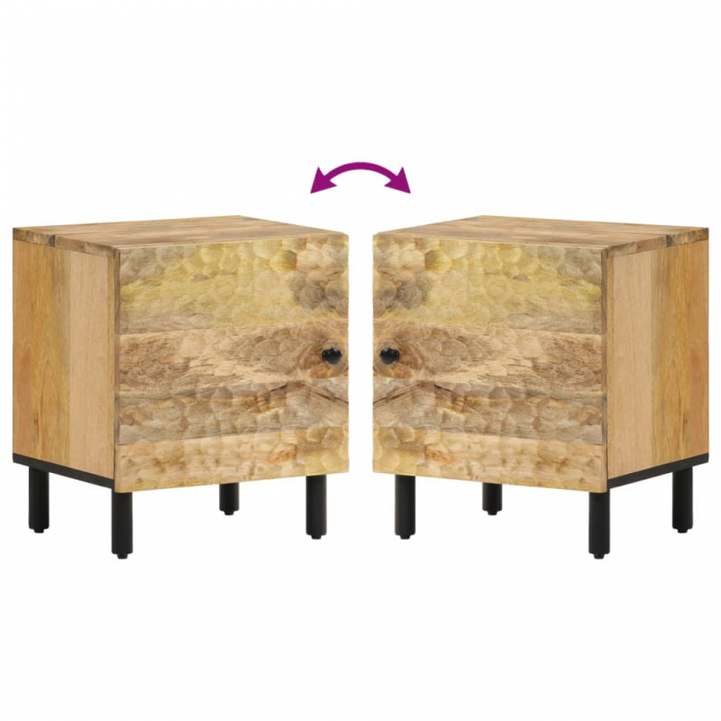 Nachttische 2 Stk. 40x33x46 cm Massivholz Mango