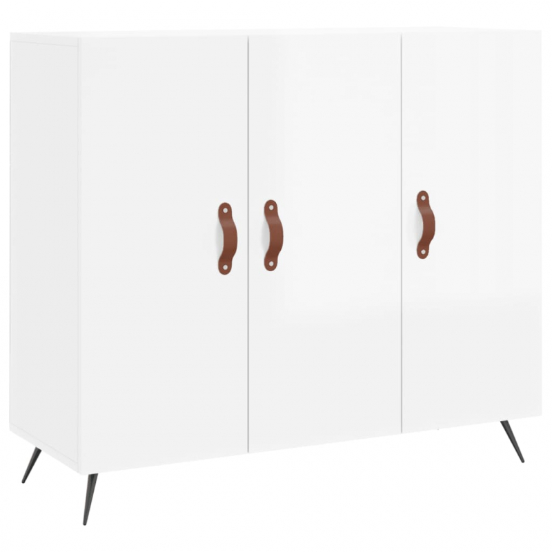 Sideboard Hochglanz-Weiß 90x34x80 cm Holzwerkstoff