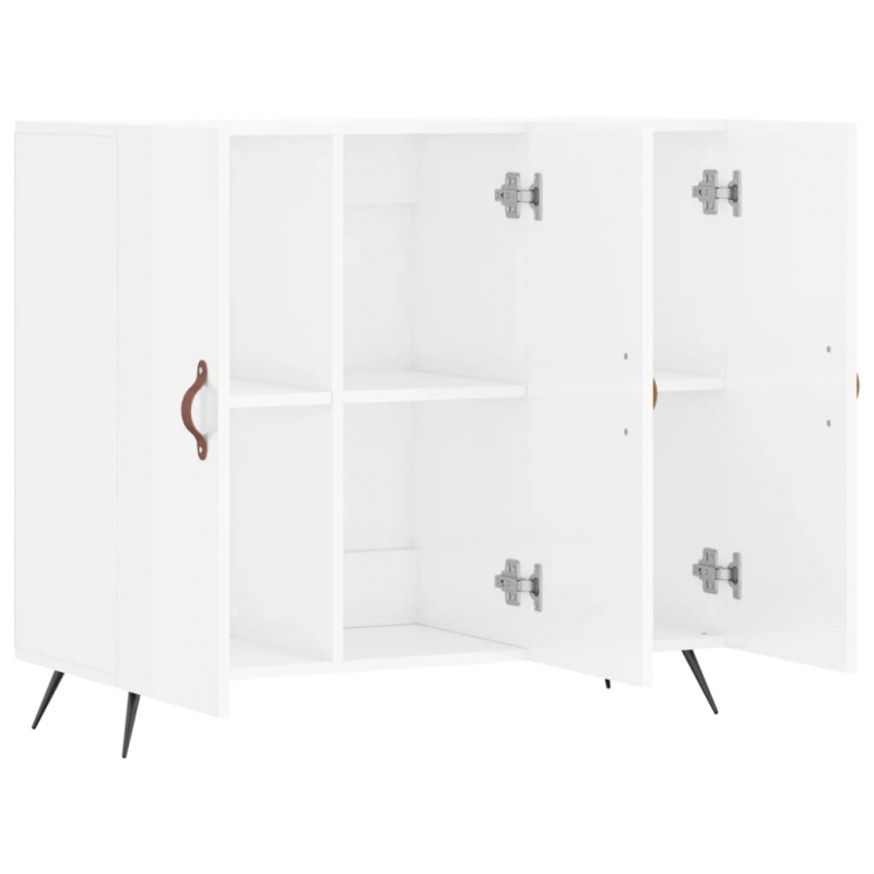 Sideboard Hochglanz-Weiß 90x34x80 cm Holzwerkstoff