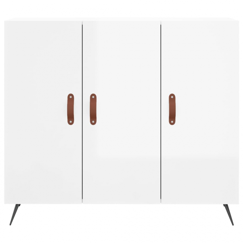 Sideboard Hochglanz-Weiß 90x34x80 cm Holzwerkstoff