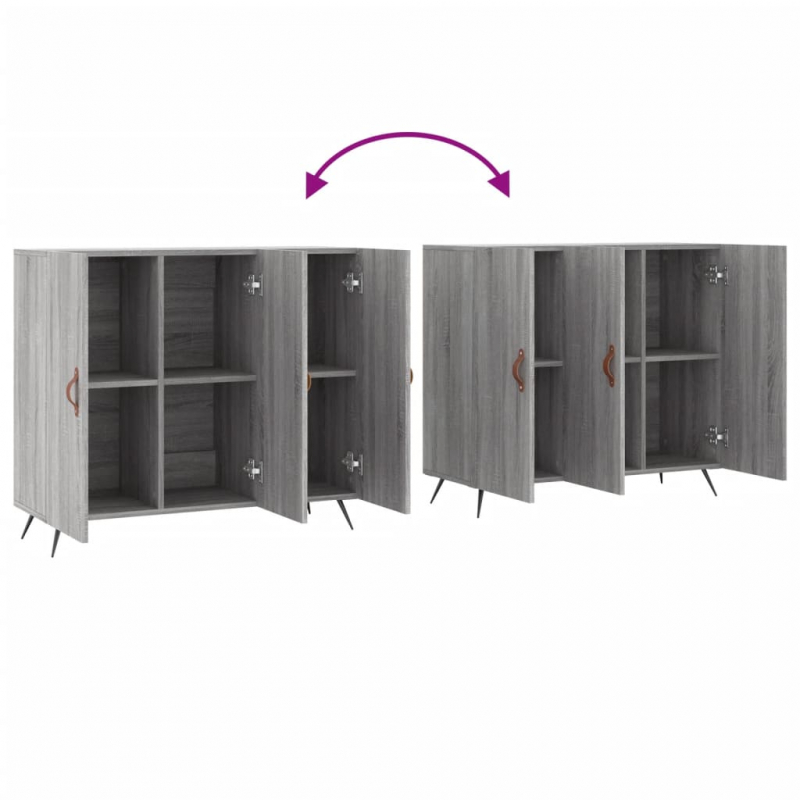 Sideboard Grau Sonoma 90x34x80 cm Holzwerkstoff