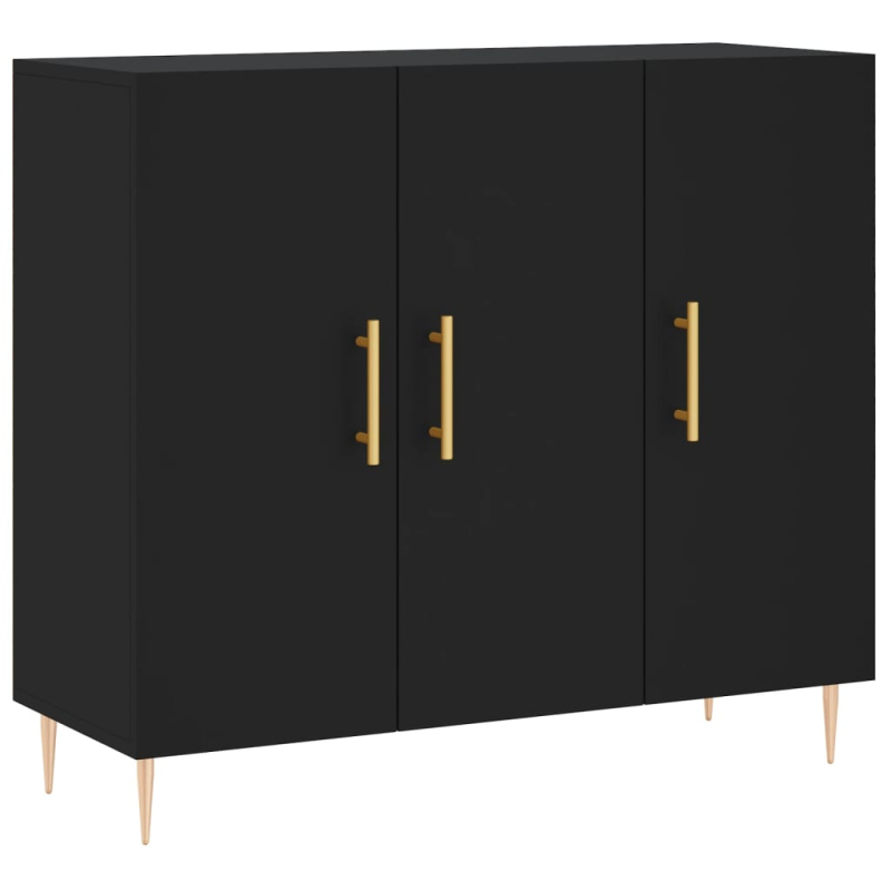 Sideboard Schwarz 90x34x80 cm Holzwerkstoff