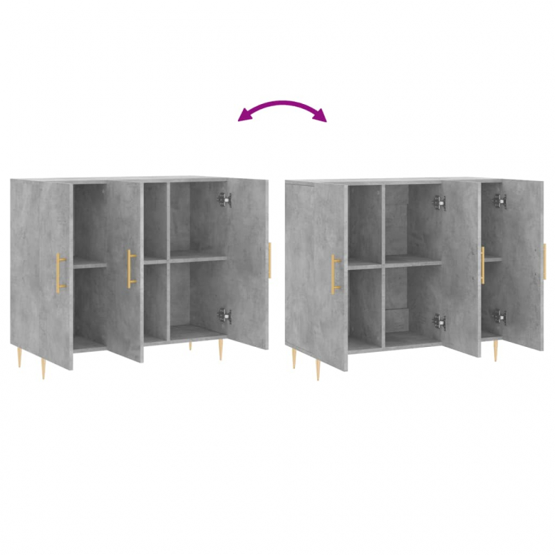 Sideboard Betongrau 90x34x80 cm Holzwerkstoff