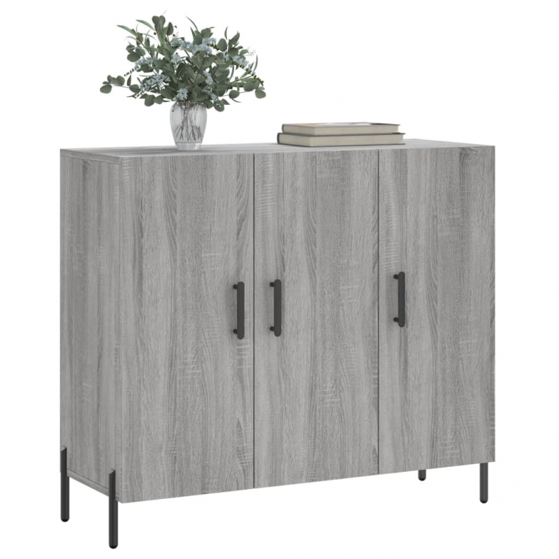 Sideboard Grau Sonoma 90x34x80 cm Holzwerkstoff