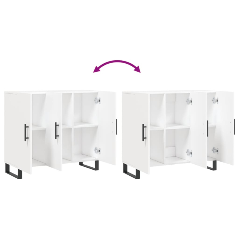 Sideboard Weiß 90x34x80 cm Holzwerkstoff