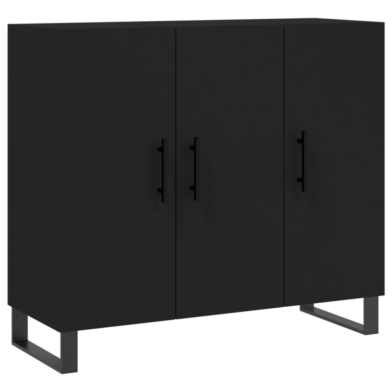 Sideboard Schwarz 90x34x80 cm Holzwerkstoff