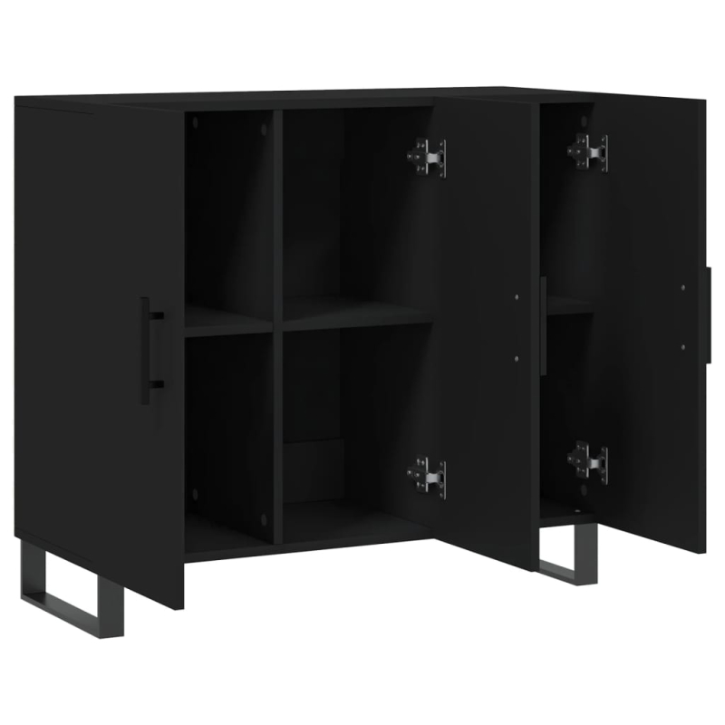 Sideboard Schwarz 90x34x80 cm Holzwerkstoff