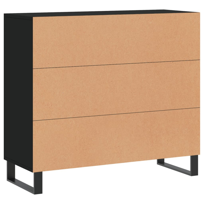 Sideboard Schwarz 90x34x80 cm Holzwerkstoff