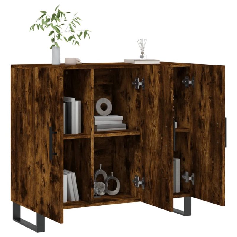 Sideboard Räuchereiche 90x34x80 cm Holzwerkstoff