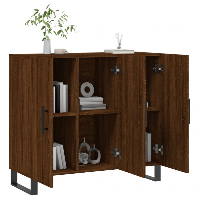 Sideboard Braun Eichen-Optik 90x34x80 cm Holzwerkstoff
