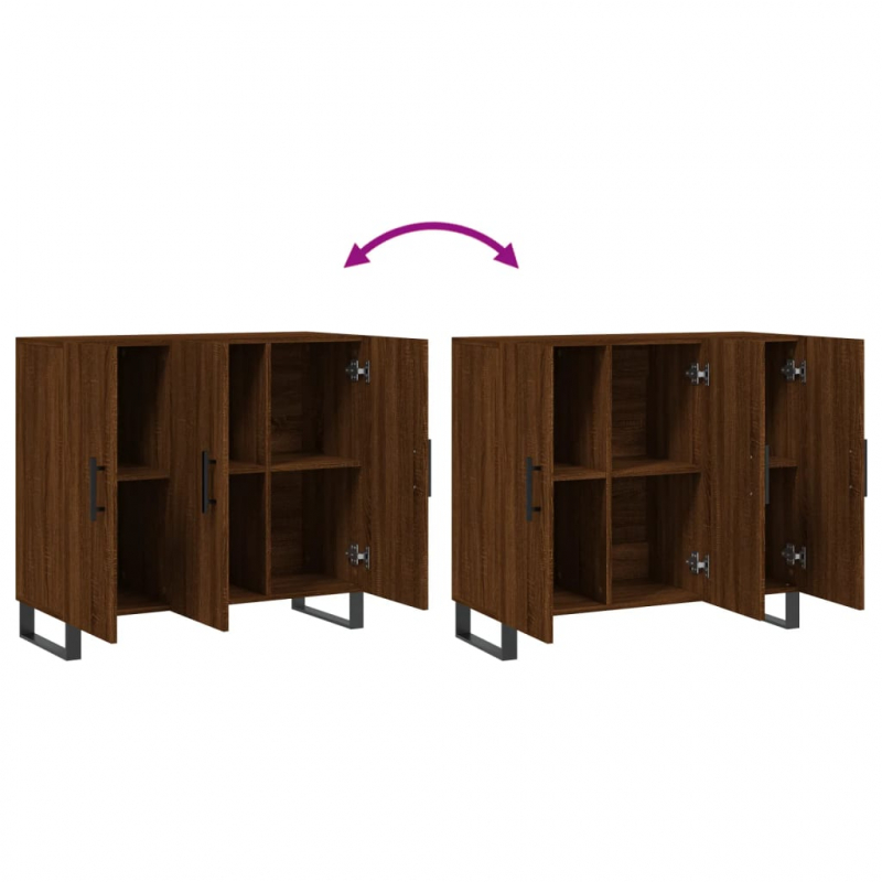 Sideboard Braun Eichen-Optik 90x34x80 cm Holzwerkstoff