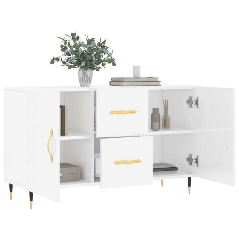 Sideboard Hochglanz-Weiß 100x36x60 cm Holzwerkstoff
