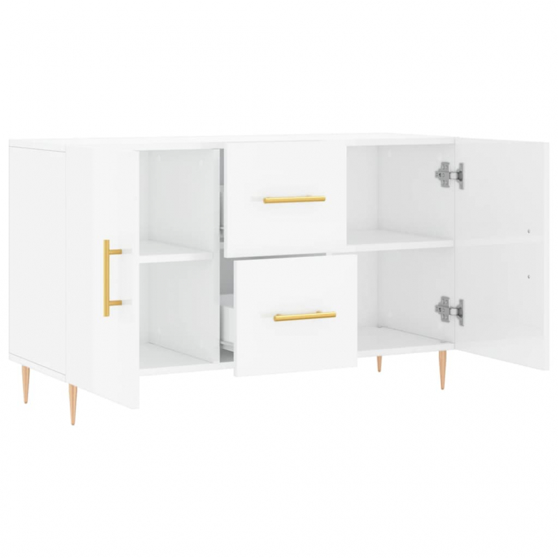 Sideboard Hochglanz-Weiß 100x36x60 cm Holzwerkstoff