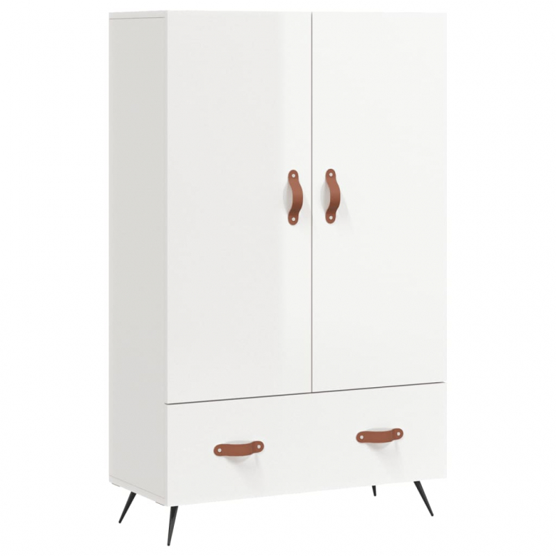 Highboard Hochglanz-Weiß 69,5x31x115 cm Holzwerkstoff