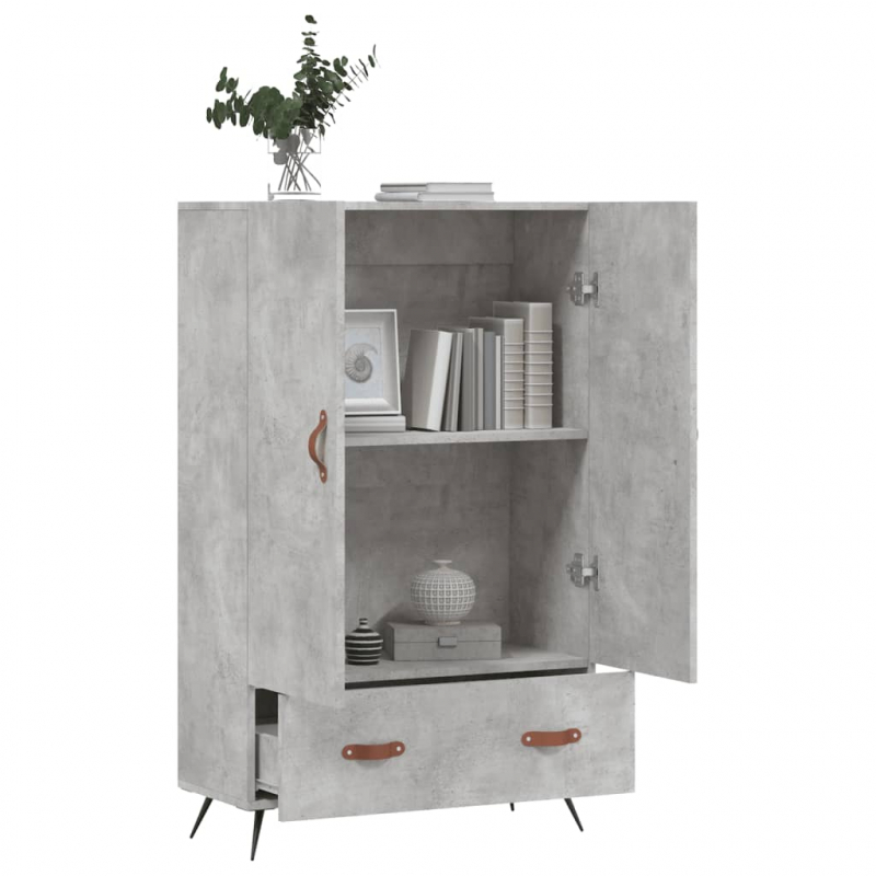 Highboard Betongrau 69,5x31x115 cm Holzwerkstoff