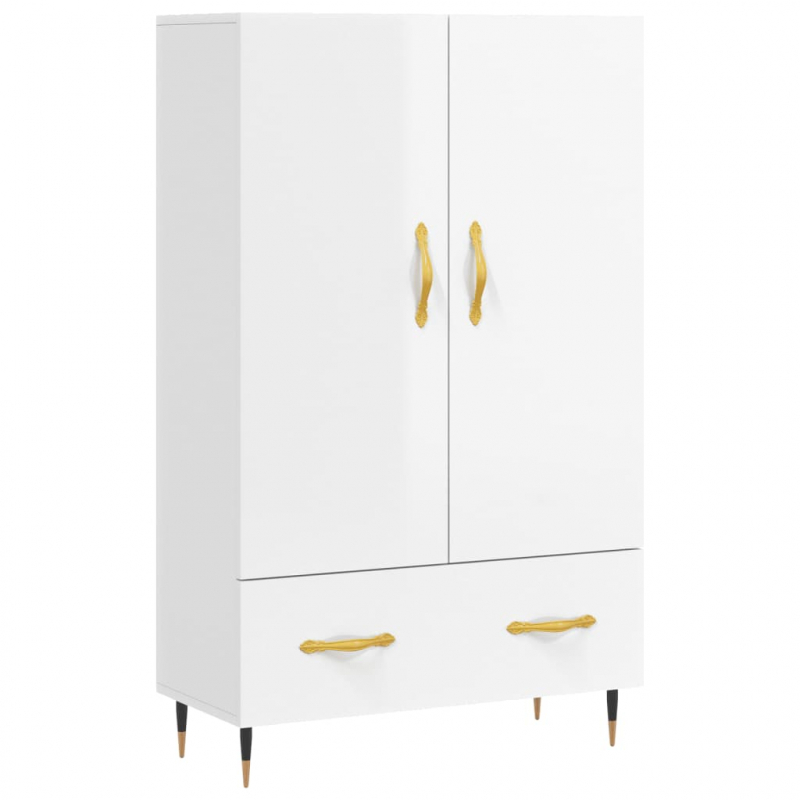 Highboard Hochglanz-Weiß 69,5x31x115 cm Holzwerkstoff