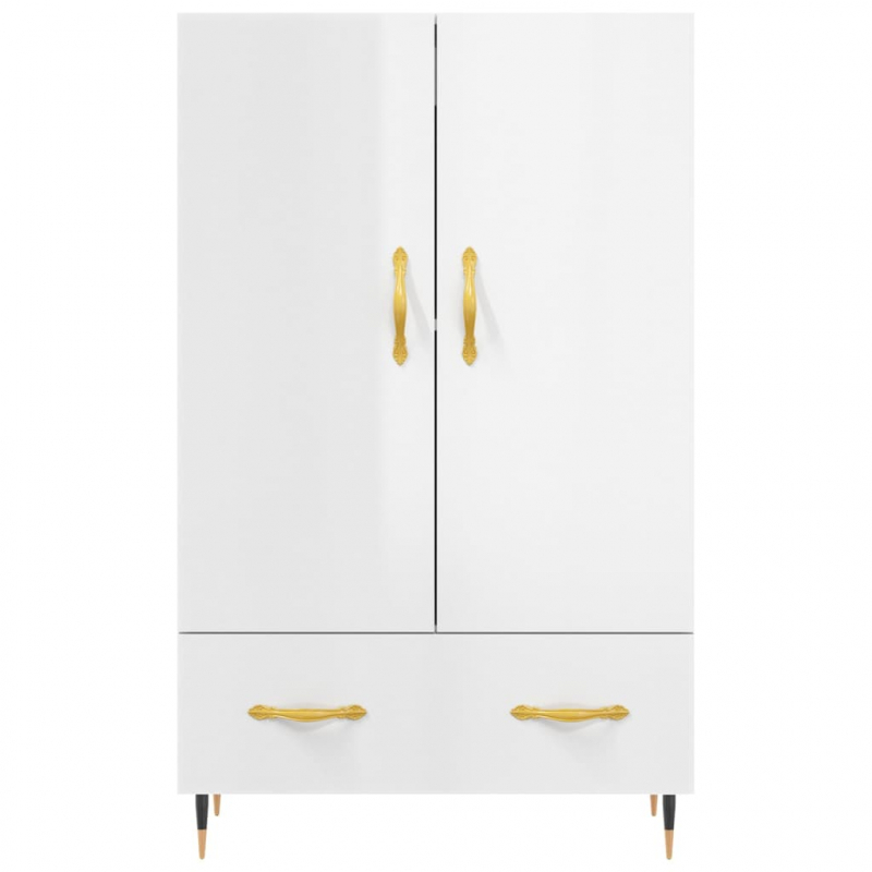 Highboard Hochglanz-Weiß 69,5x31x115 cm Holzwerkstoff