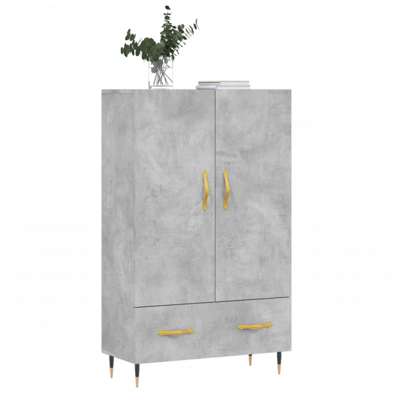 Highboard Betongrau 69,5x31x115 cm Holzwerkstoff