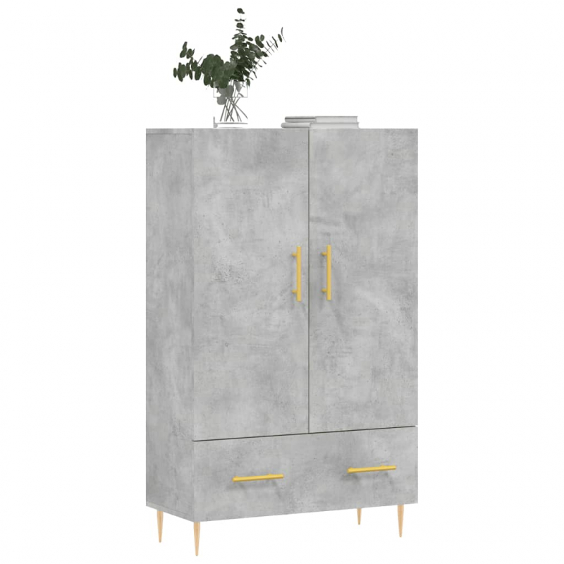 Highboard Betongrau 69,5x31x115 cm Holzwerkstoff