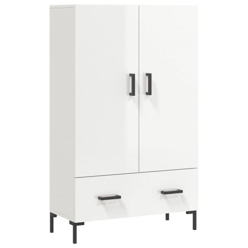 Highboard Hochglanz-Weiß 69,5x31x115 cm Holzwerkstoff