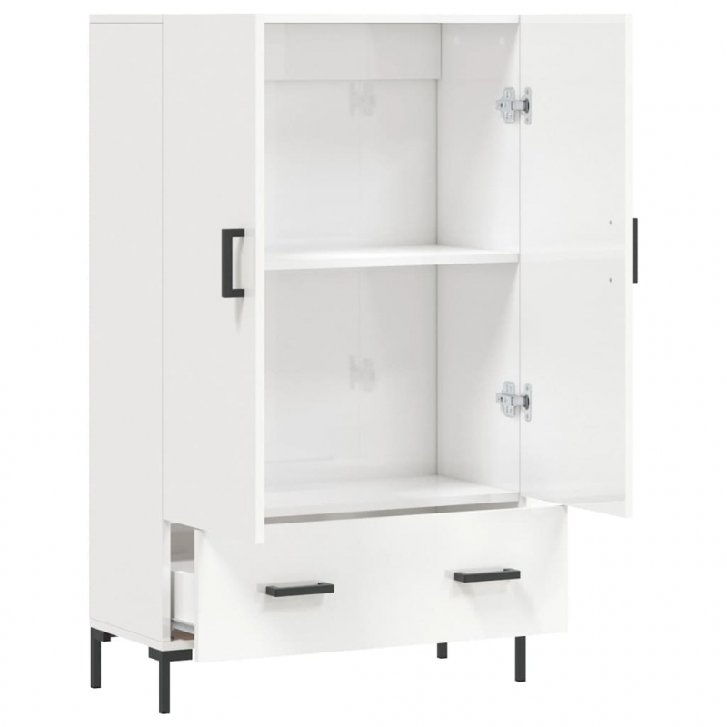Highboard Hochglanz-Weiß 69,5x31x115 cm Holzwerkstoff