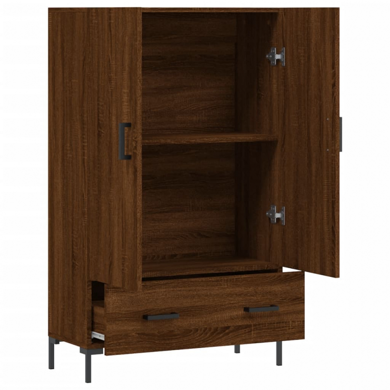 Highboard Braun Eichen-Optik 69,5x31x115 cm Holzwerkstoff