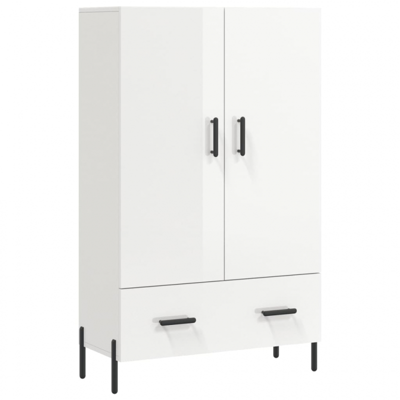 Highboard Hochglanz-Weiß 69,5x31x115 cm Holzwerkstoff