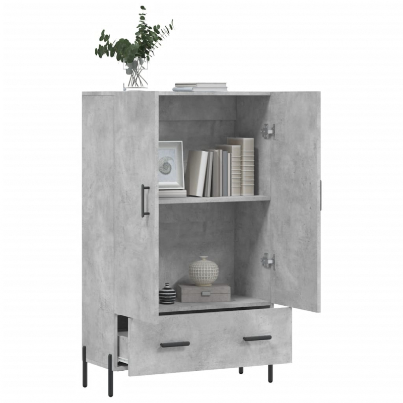Highboard Betongrau 69,5x31x115 cm Holzwerkstoff