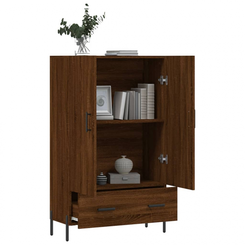 Highboard Braun Eichen-Optik 69,5x31x115 cm Holzwerkstoff