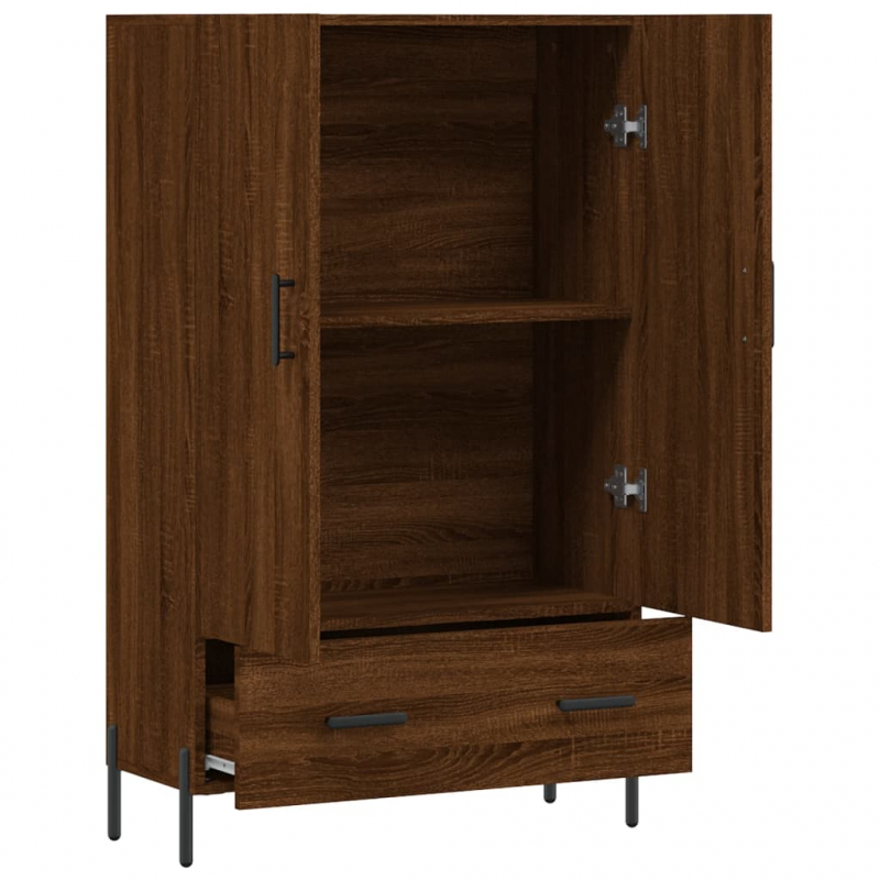 Highboard Braun Eichen-Optik 69,5x31x115 cm Holzwerkstoff