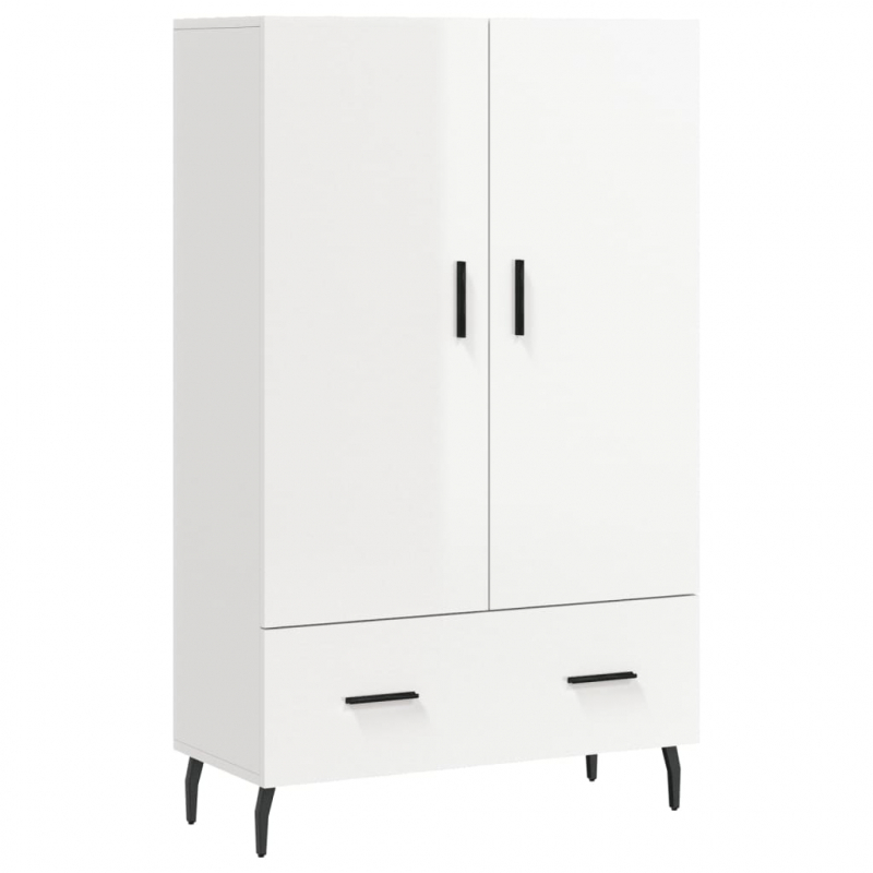 Highboard Hochglanz-Weiß 69,5x31x115 cm Holzwerkstoff