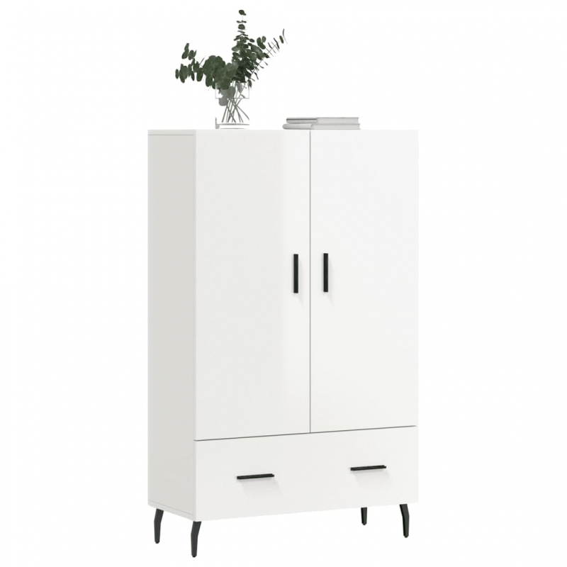 Highboard Hochglanz-Weiß 69,5x31x115 cm Holzwerkstoff