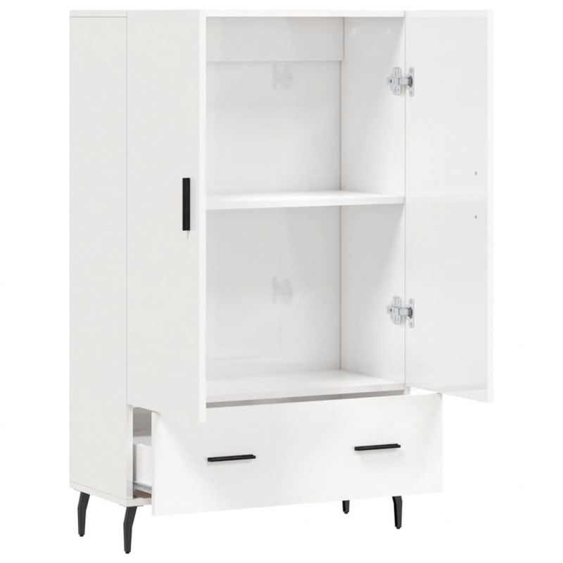 Highboard Hochglanz-Weiß 69,5x31x115 cm Holzwerkstoff