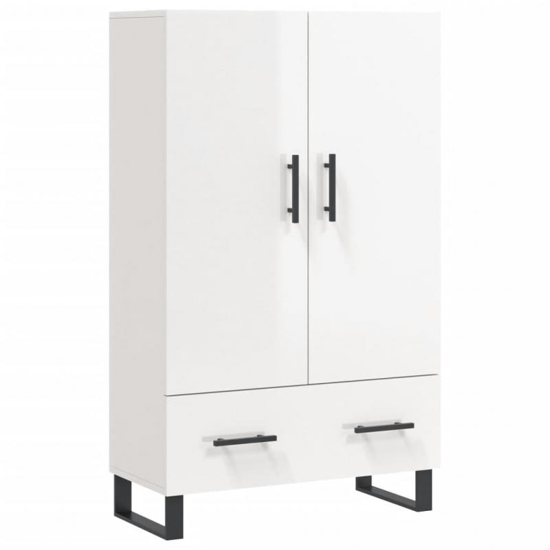 Highboard Hochglanz-Weiß 69,5x31x115 cm Holzwerkstoff