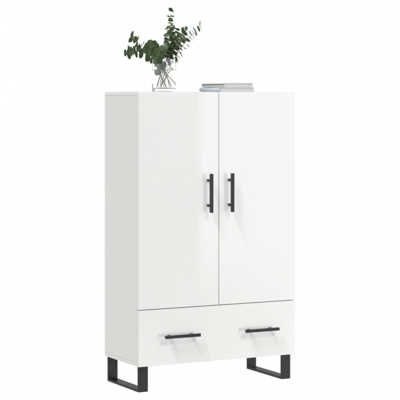 Highboard Hochglanz-Weiß 69,5x31x115 cm Holzwerkstoff