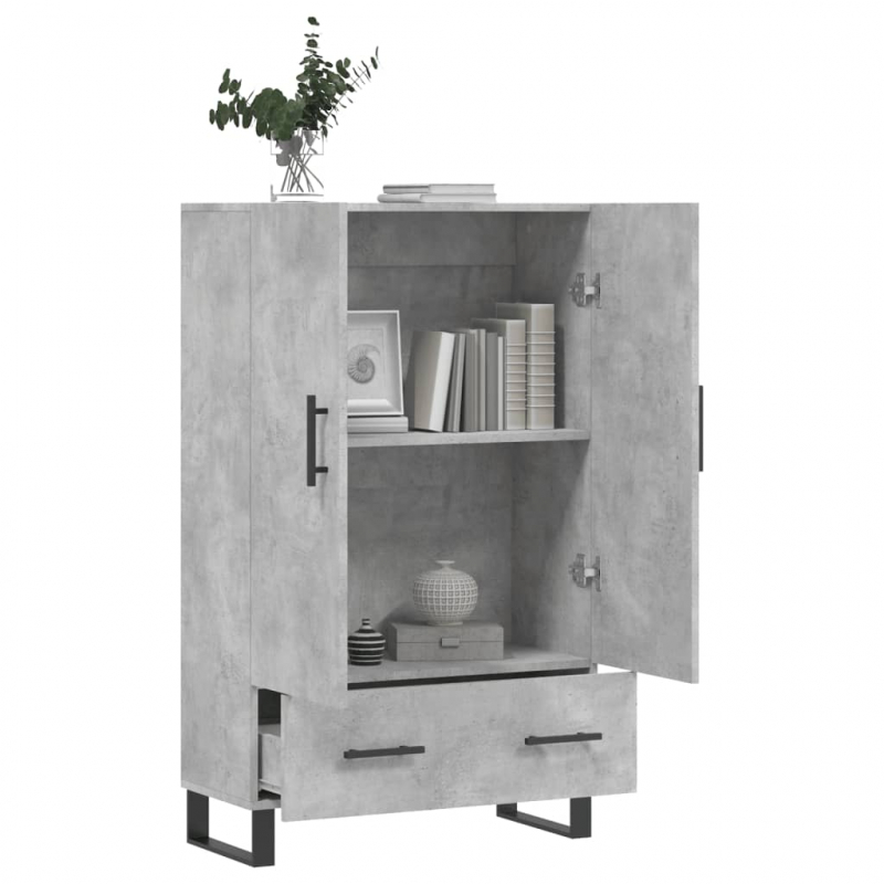 Highboard Betongrau 69,5x31x115 cm Holzwerkstoff