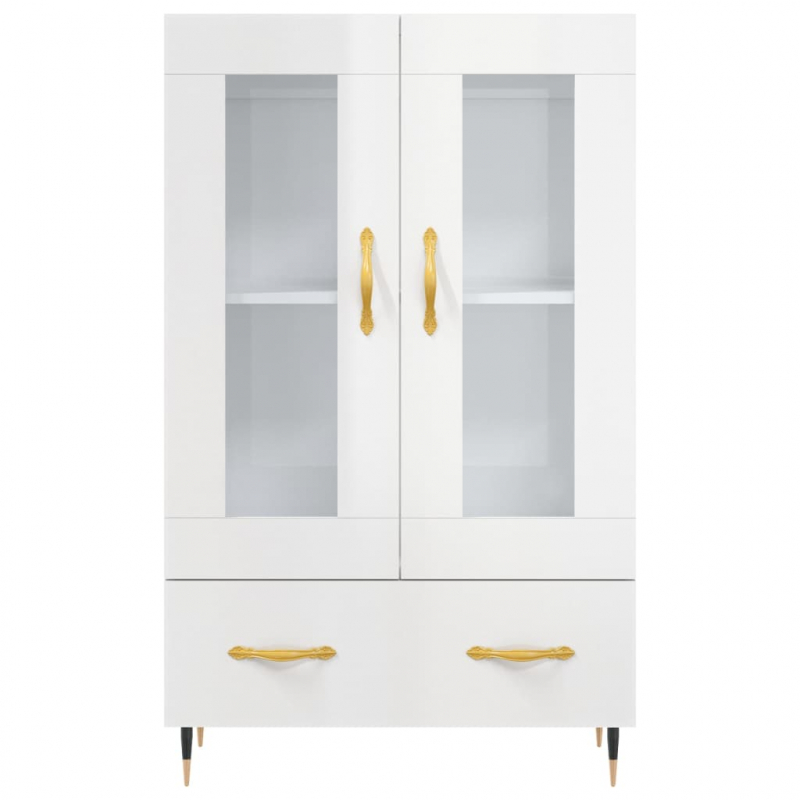 Highboard Hochglanz-Weiß 69,5x31x115 cm Holzwerkstoff