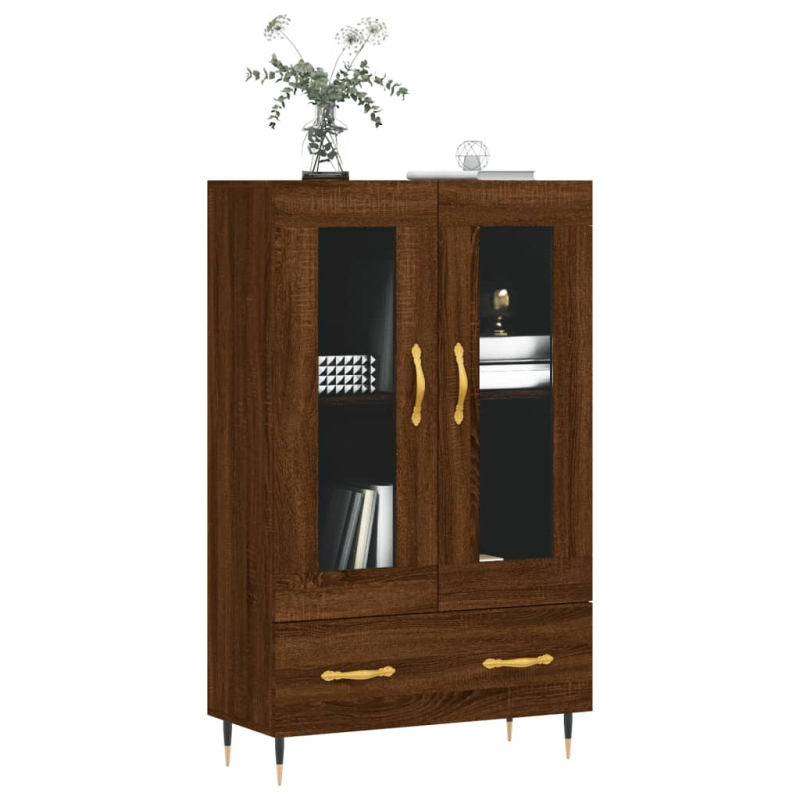 Highboard Braun Eichen-Optik 69,5x31x115 cm Holzwerkstoff
