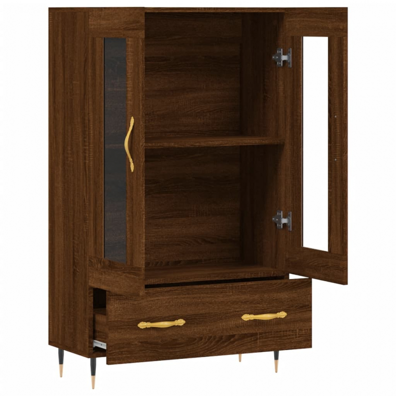 Highboard Braun Eichen-Optik 69,5x31x115 cm Holzwerkstoff