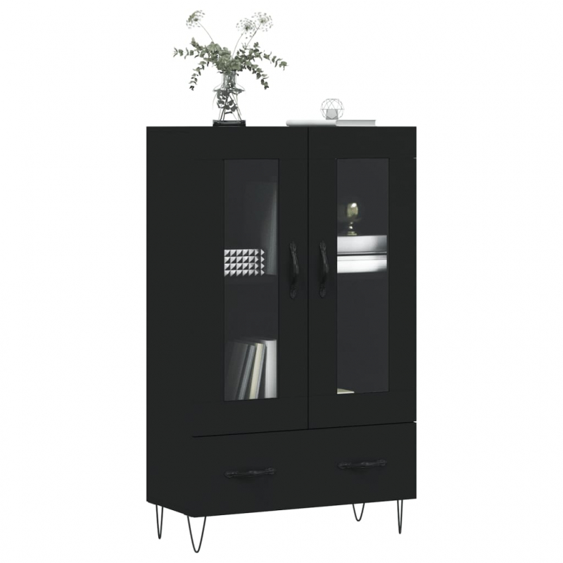 Highboard Schwarz 69,5x31x115 cm Holzwerkstoff