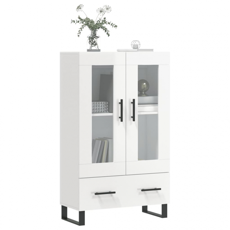 Highboard Hochglanz-Weiß 69,5x31x115 cm Holzwerkstoff